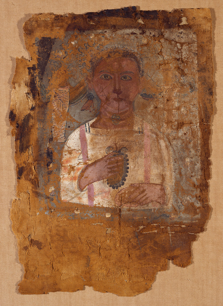 Detail of Mummy Shroud with Painted Portrait of a Youth by Anonymous