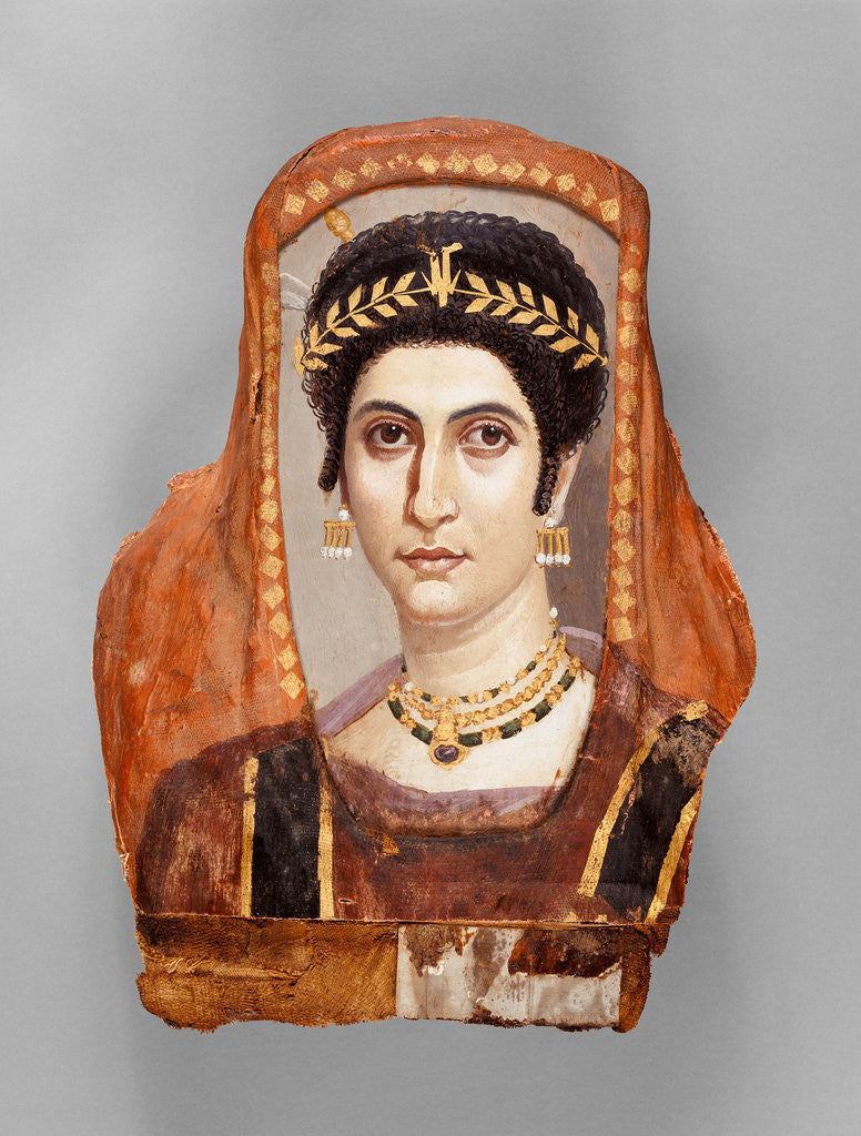 Detail of Mummy Portrait of a Woman by Isidora Master