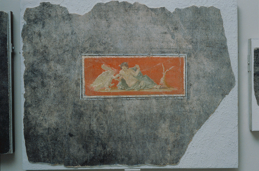 Detail of Fresco Fragment with Woman and Swan by Anonymous