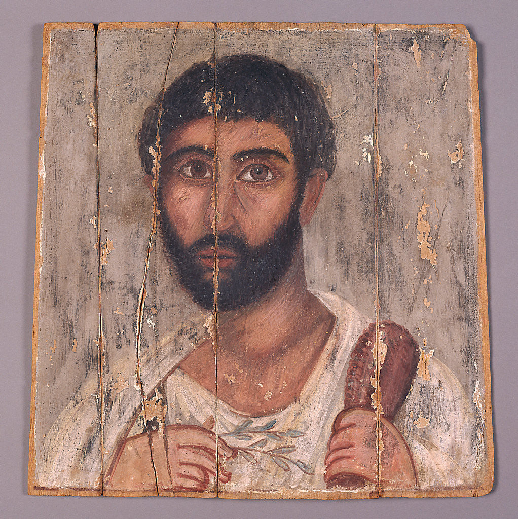 Detail of Portrait of a Bearded Man from a Shrine by Anonymous