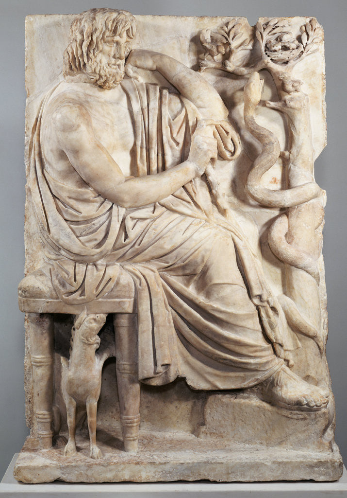 Detail of Grave Naiskos of a Seated Man by Anonymous