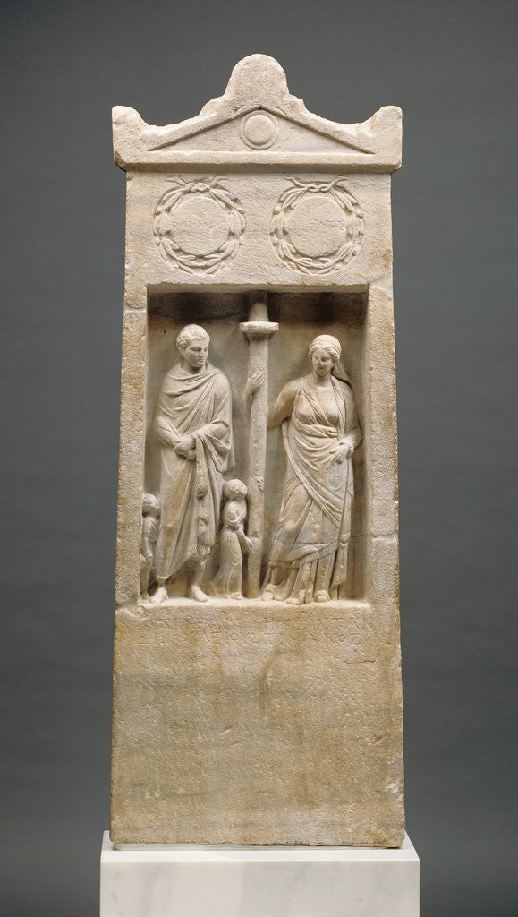 Detail of Grave Stele of Herophanta and Posideos by Anonymous