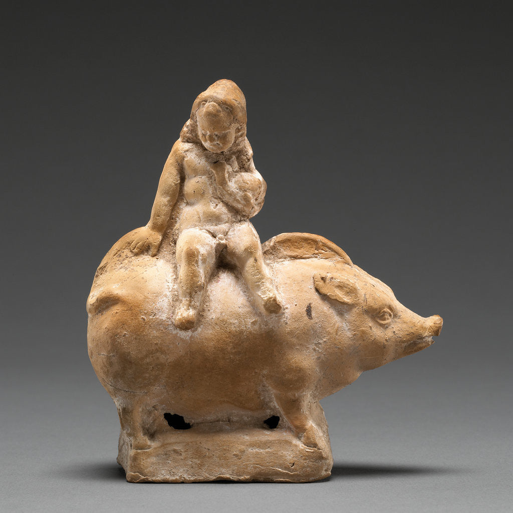 Detail of Figure of a Child Seated Atop a Pig by Anonymous