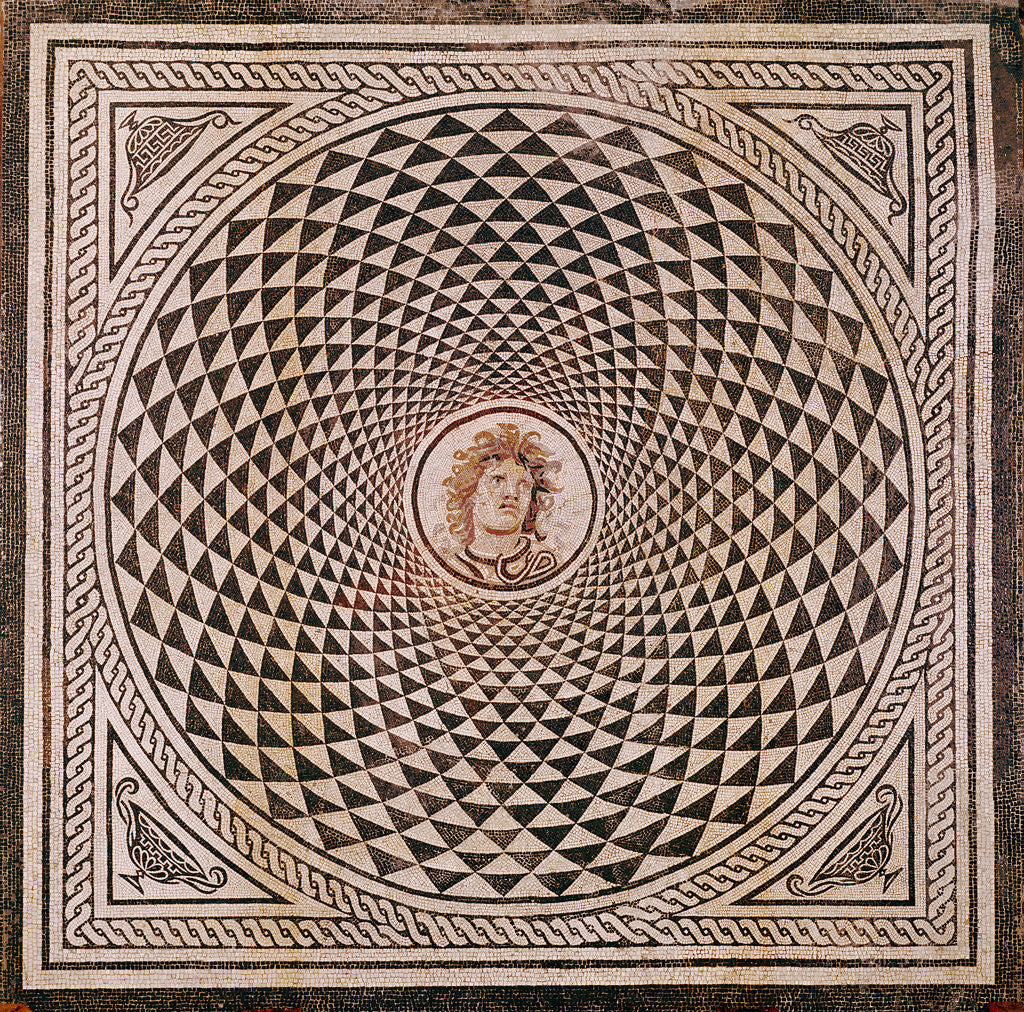 Detail of Mosaic Floor with Head of Medusa by Anonymous
