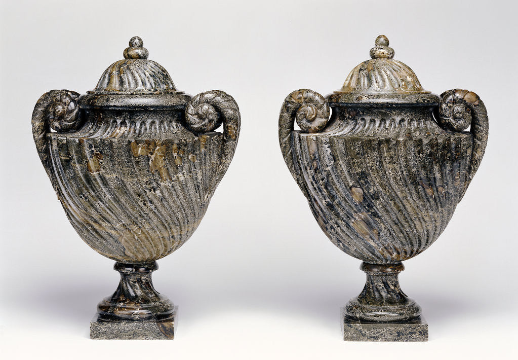 Detail of Pair of lidded vases by Anonymous