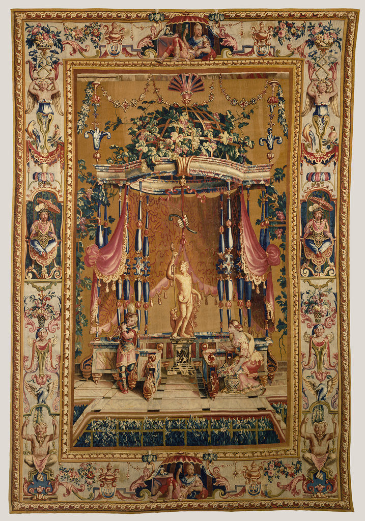 Detail of Tapestry: L'Offrand à Bacchus from Les Grotesques Series by Anonymous
