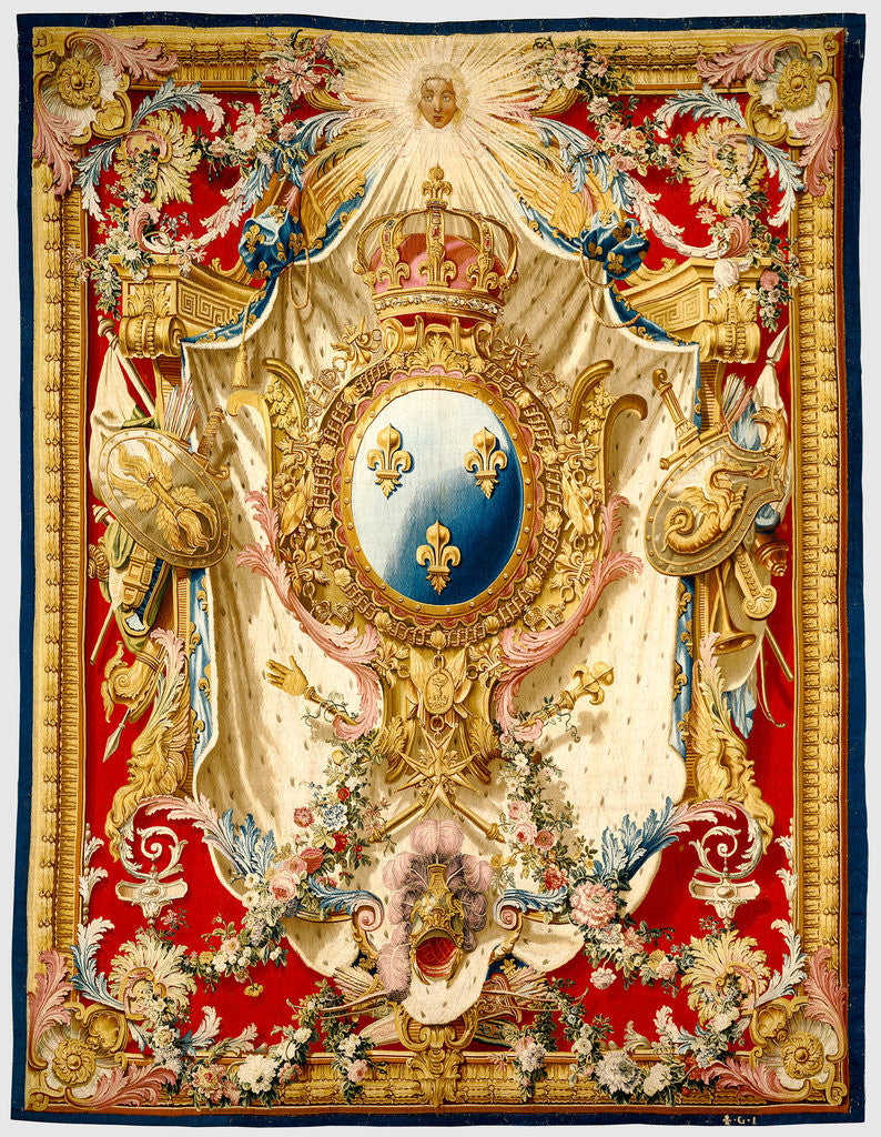 Detail of Tapestry: Portière aux Armes de France by Anonymous