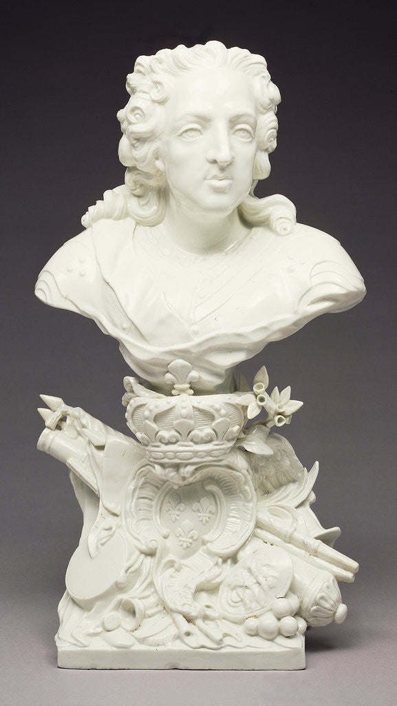 Detail of Bust of Louis XV by Mennecy Porcelain Manufactory