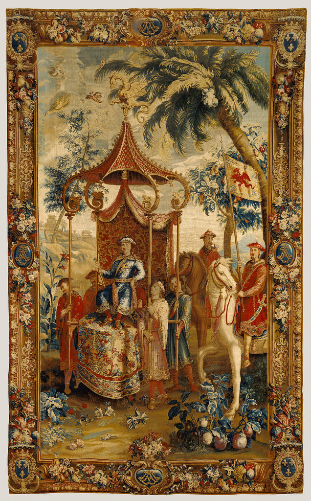 Detail of Tapestry: L'Empereur en voyage, from L'Histoire de l'empereur de la Chine Series by Anonymous