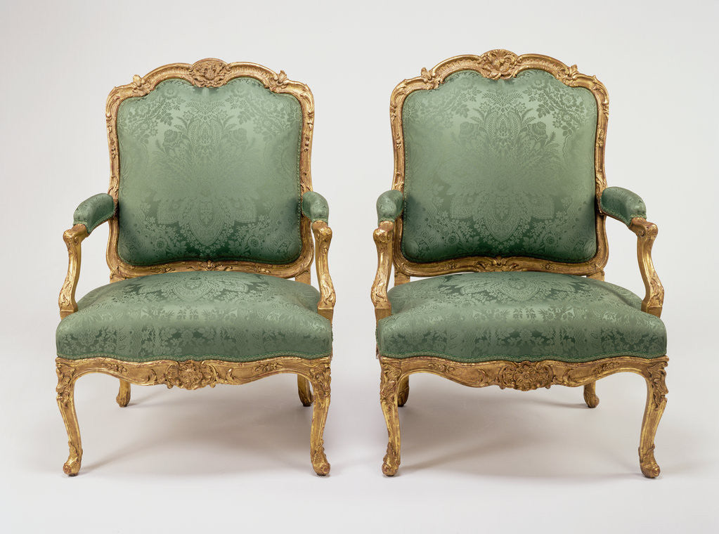 Detail of Pair of Armchairs (fauteuils à la reine) by Jean Avisse