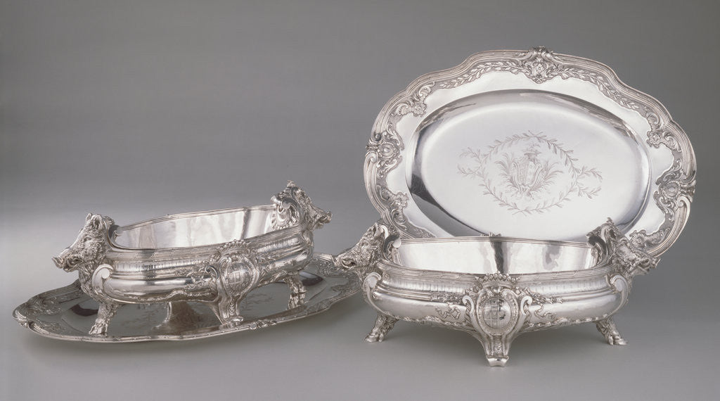 Detail of Pair of Tureens, Liners, and Stands by Thomas Germain