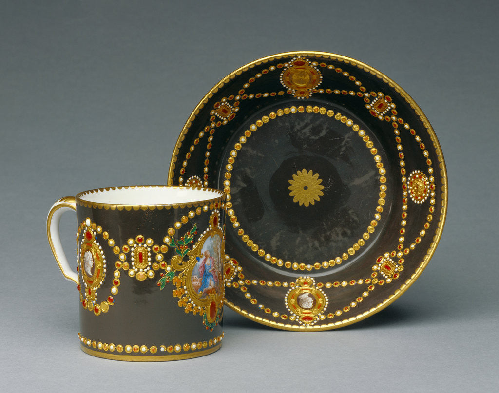 Detail of Cup and Saucer (gobelet litron et soucoupe deuxième grandeur) by Ground color Antoine Capelle