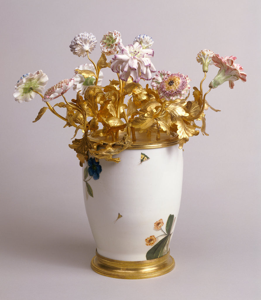 Detail of Mounted Vase with Flowers by Bronzier Anonymous