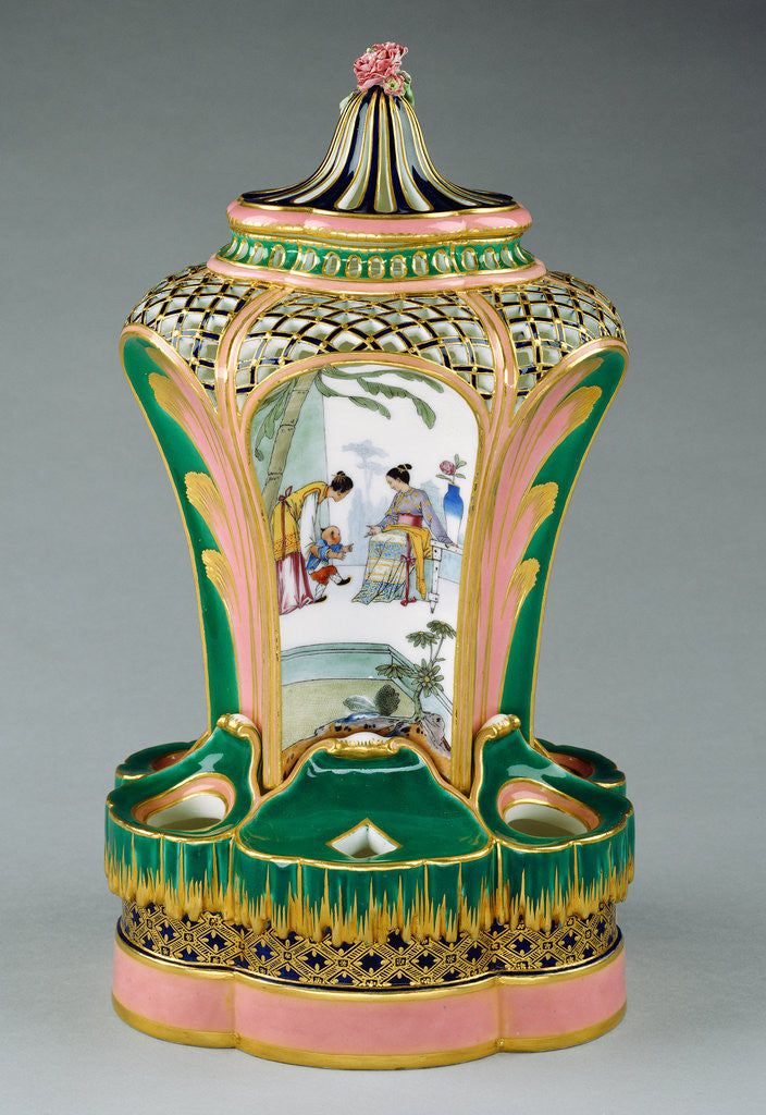 Detail of Vase (pot-pourri fontaine ou à dauphin) by Charles-Nicolas Dodin