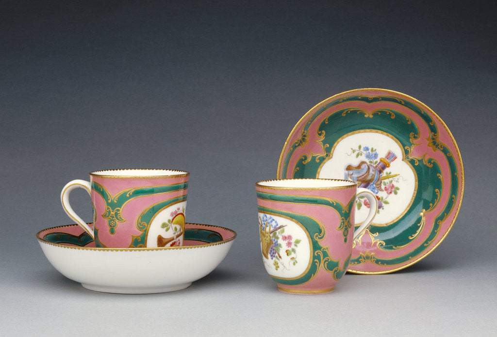 Detail of Pair of Cups and Saucers (gobelets Calabre et soucoupes) by Charles Buteux père