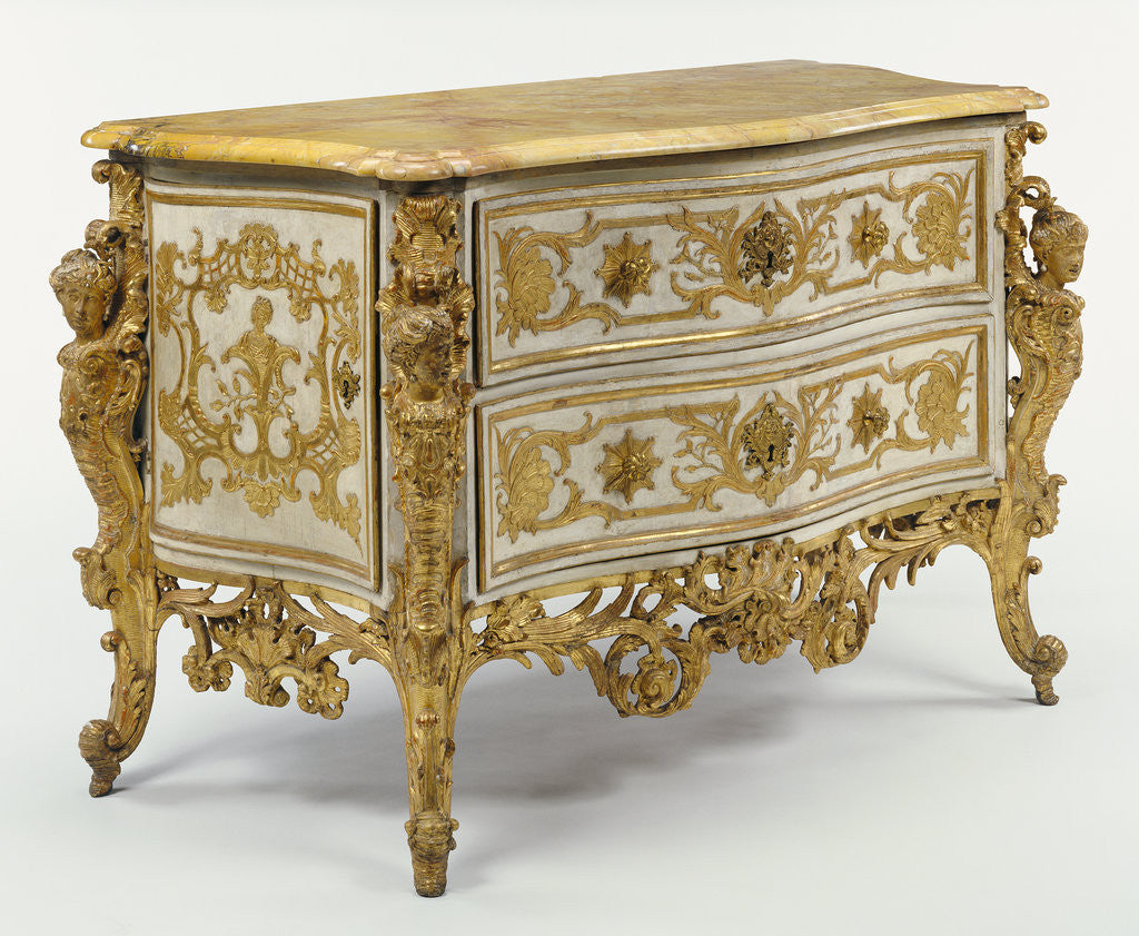 Detail of Pair of Commodes by Joachim Dietrich