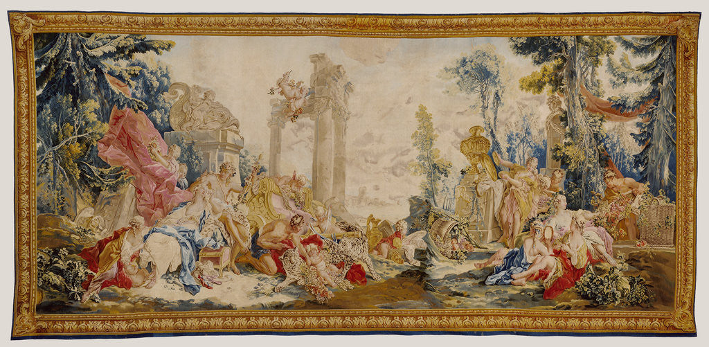 Tapestry: Bacchus et Arainne, Bacchus changé en raisin, from The Loves of the Gods Series by Anonymous