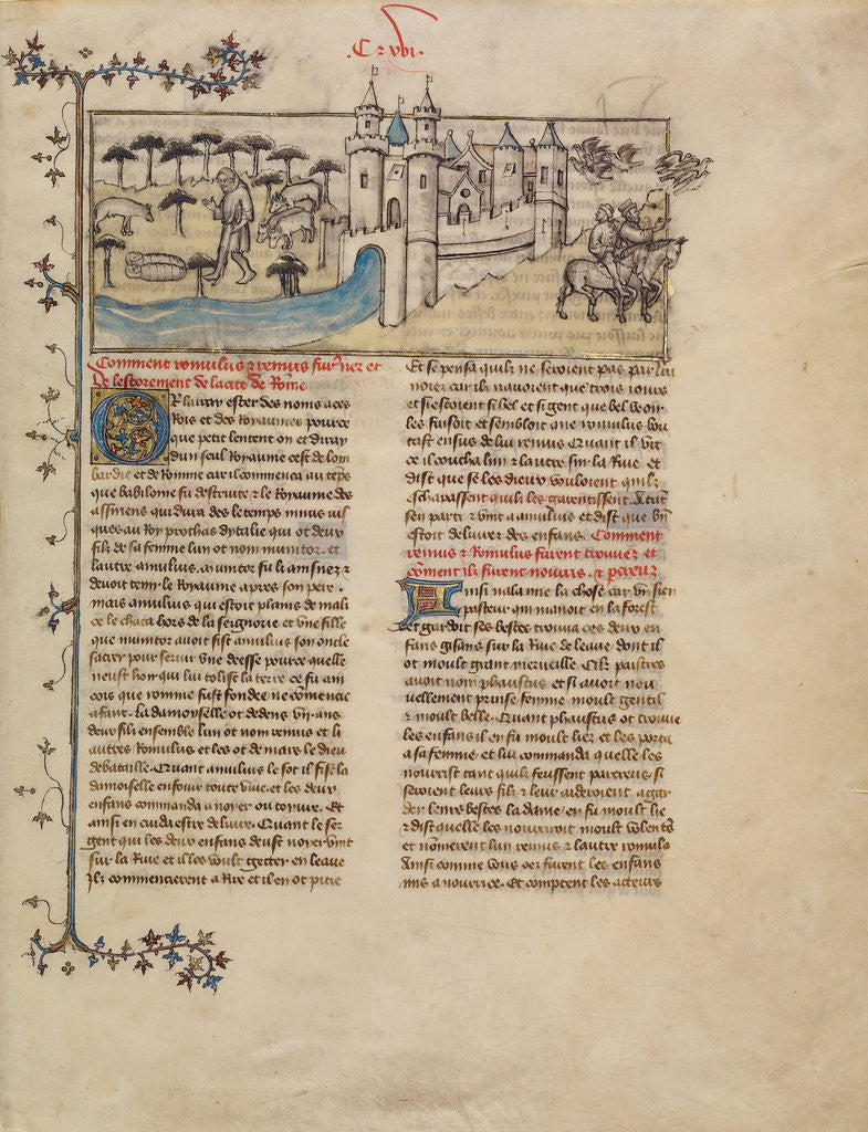 Detail of Romulus and Remus by First Master of the Bible historiale of Jean de Berry