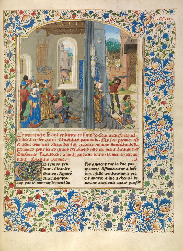 Detail of Orsines Presenting a Gift to Alexander and the Execution of Orsines by Master of the Jardin de vertueuse consolation and assistant