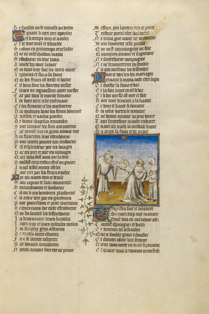 Detail of A Husband Beating his Wife with a Stick by Anonymous