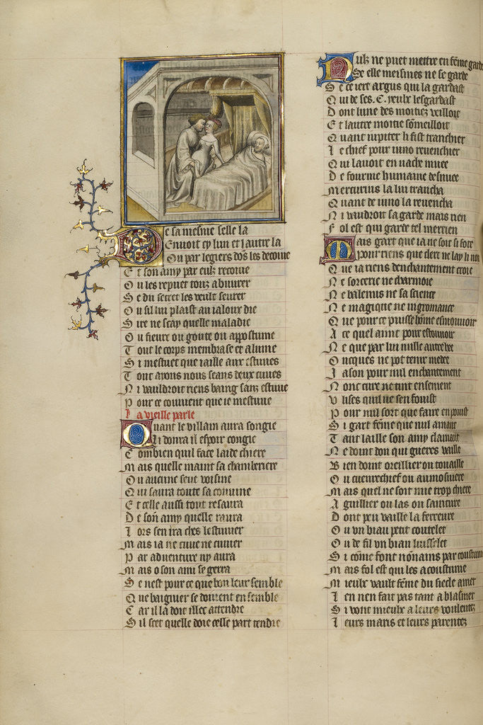 Detail of A Woman Meeting with Her Lover while Her Husband Sleeps by Anonymous