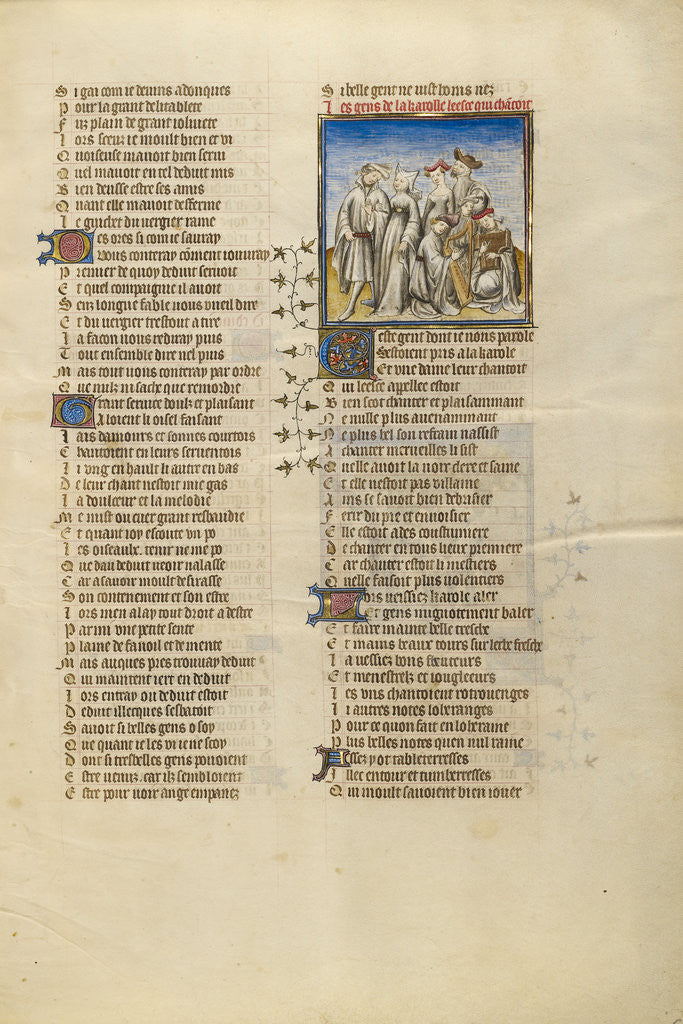 Detail of Deduit Dancing with his Companion and the Female Personification of Happiness by Anonymous