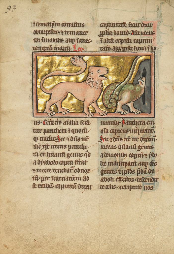 Detail of A Lion and a Winged Dragon by Anonymous