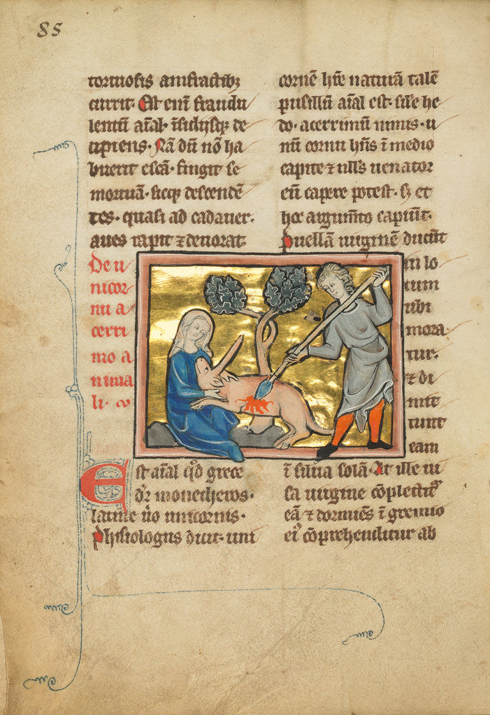 Detail of A Unicorn with its Head in the Lap of a Maiden by Anonymous