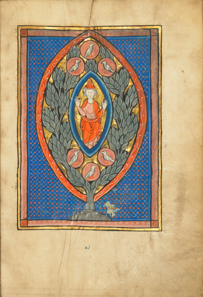 Detail of A Man Enthroned within a Mandorla in a Tree by Anonymous