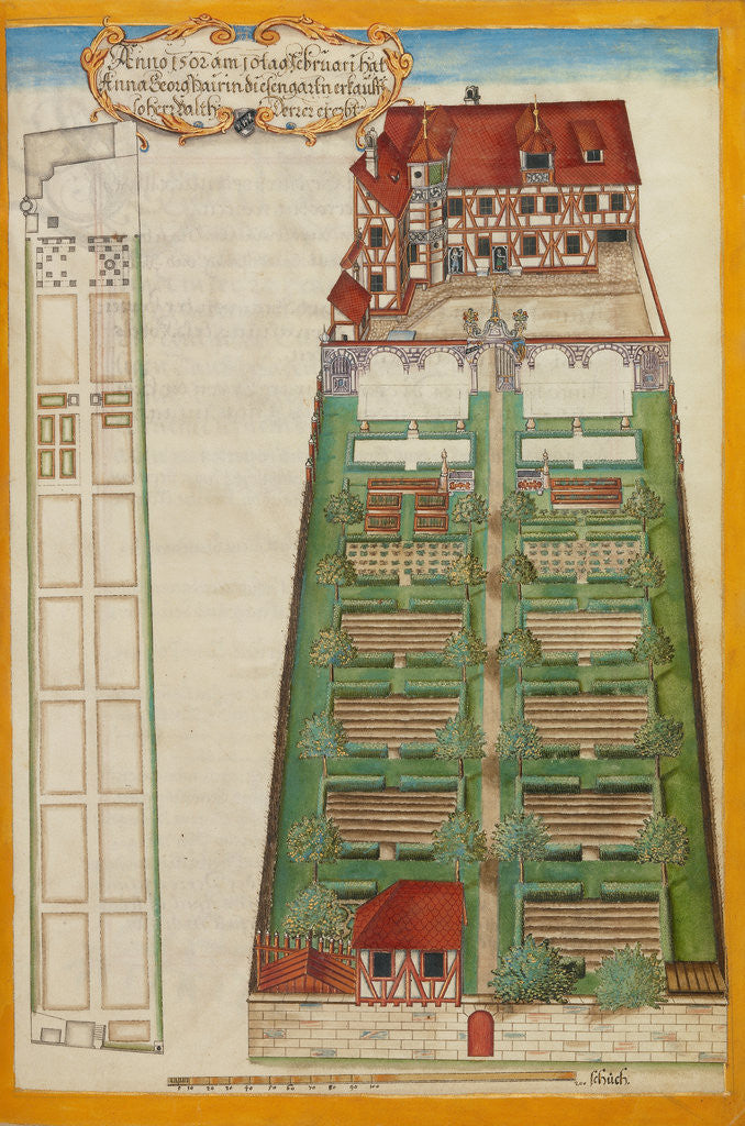 Detail of The Nuremberg Residence and Garden of Magdalene Pairin by Georg Strauch