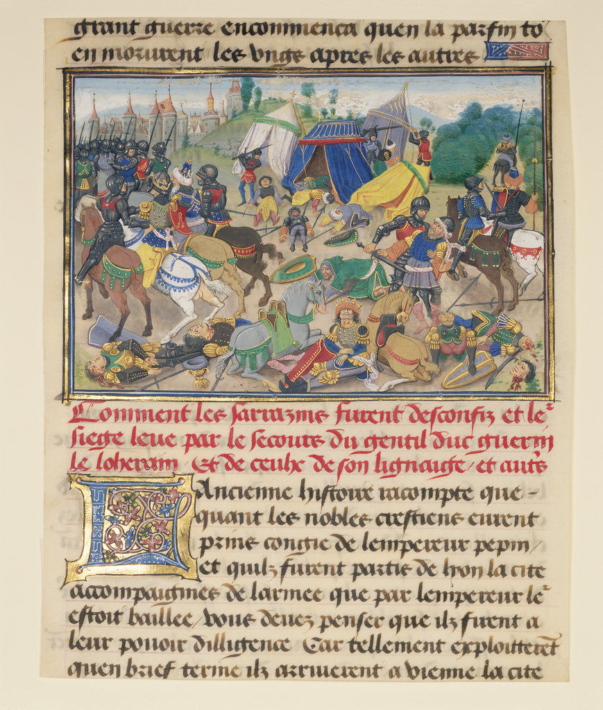 Detail of Guerin de Lorraine Freeing Vienne from the Saracens by Loyset Liédet