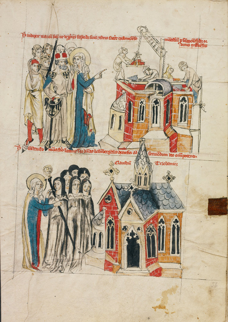 Detail of Saint Hedwig and the New Convent, Nuns from Bamberg Settling at the New Convent by Court workshop of Duke Ludwig I of Liegnitz and Brieg
