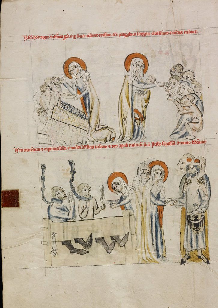 Detail of Saint Hedwig Caring for the Sick, Saint Hedwig Caring for Prisoners by Court workshop of Duke Ludwig I of Liegnitz and Brieg