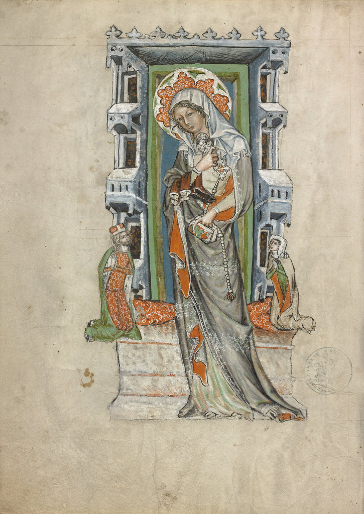 Detail of Saint Hedwig of Silesia with Duke Ludwig I of Liegnitz and Brieg and Duchess Agnes by Court workshop of Duke Ludwig I of Liegnitz and Brieg