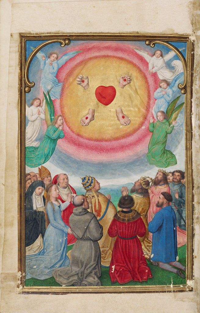 Detail of The Worship of the Five Wounds by Simon Bening