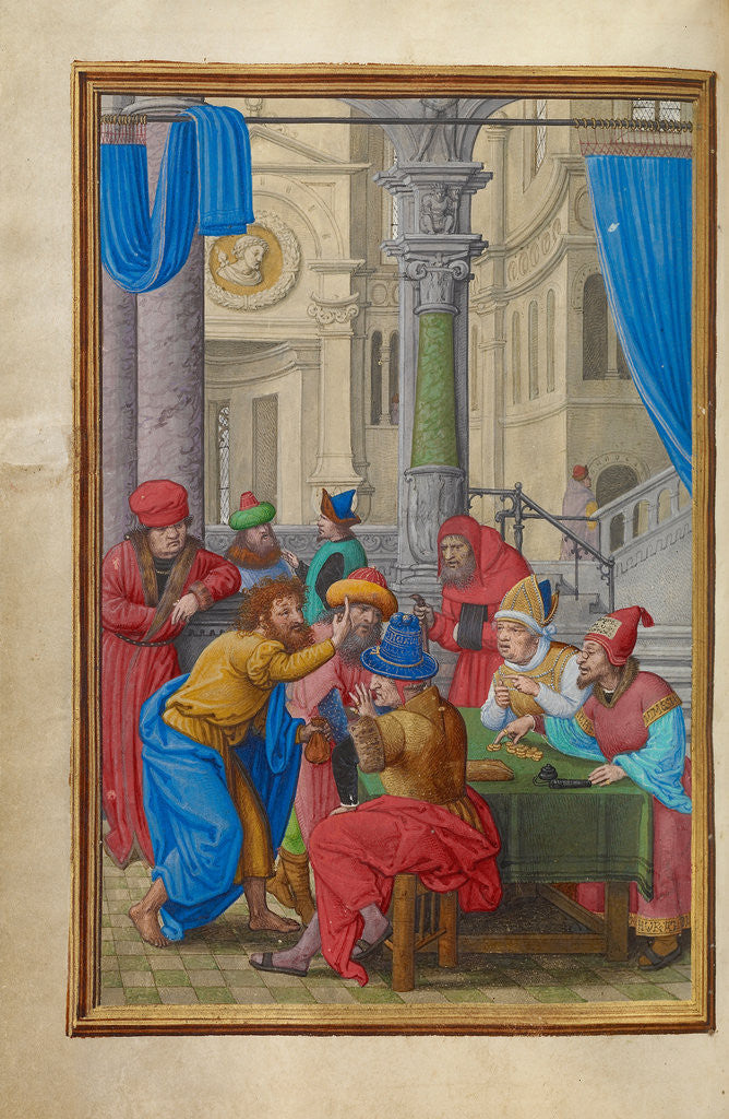 Detail of Judas Receiving the Thirty Pieces of Silver by Simon Bening