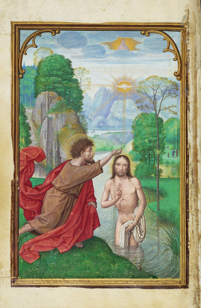 Detail of The Baptism of Christ by Simon Bening