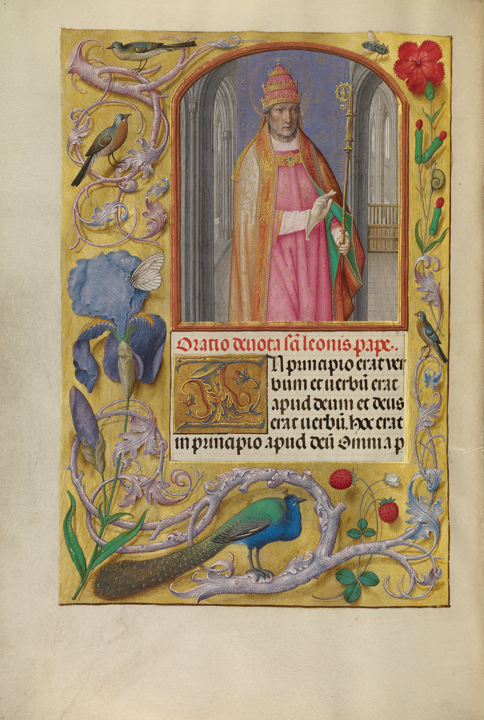Detail of Pope Leo by Workshop of Master of the First Prayer Book of Maximilian