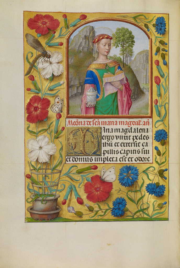 Detail of Mary Magdalene with a Book and an Ointment Jar by Workshop of Master of the First Prayer Book of Maximilian