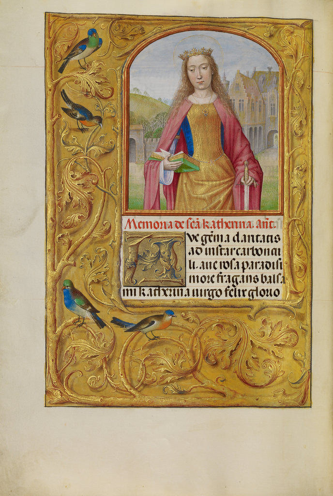 Detail of Saint Catherine with a Sword and a Book by Workshop of Master of the First Prayer Book of Maximilian