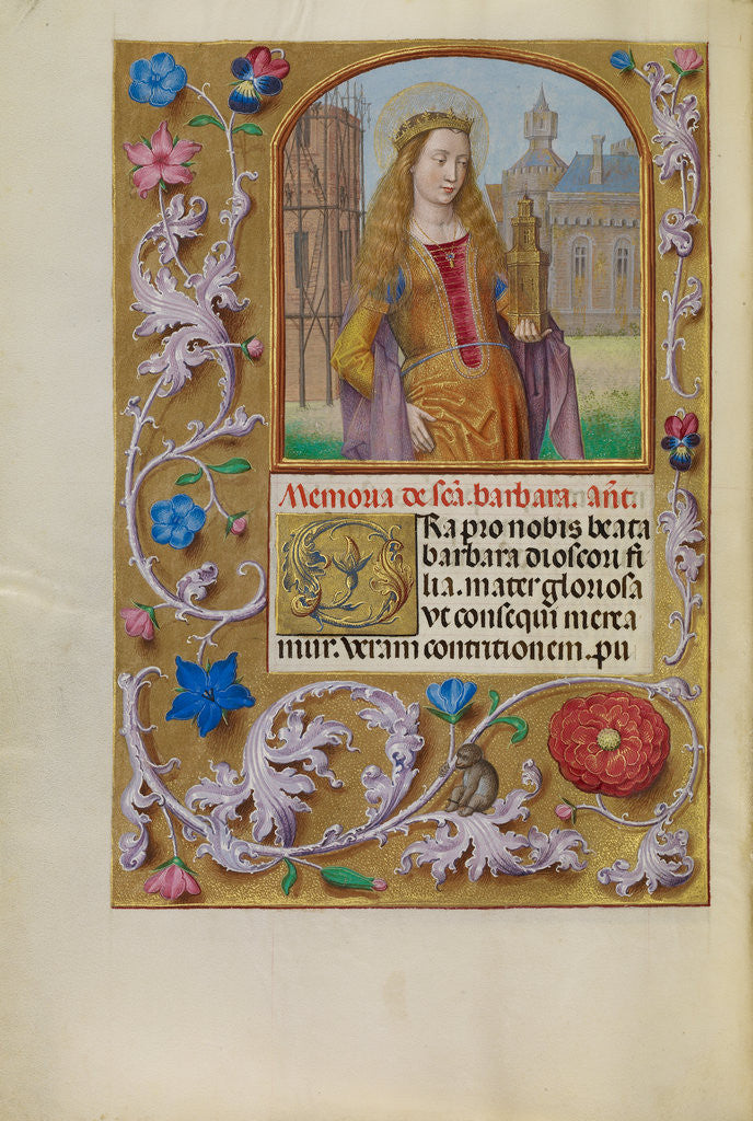 Detail of Saint Barbara with a Tower by Workshop of Master of the First Prayer Book of Maximilian