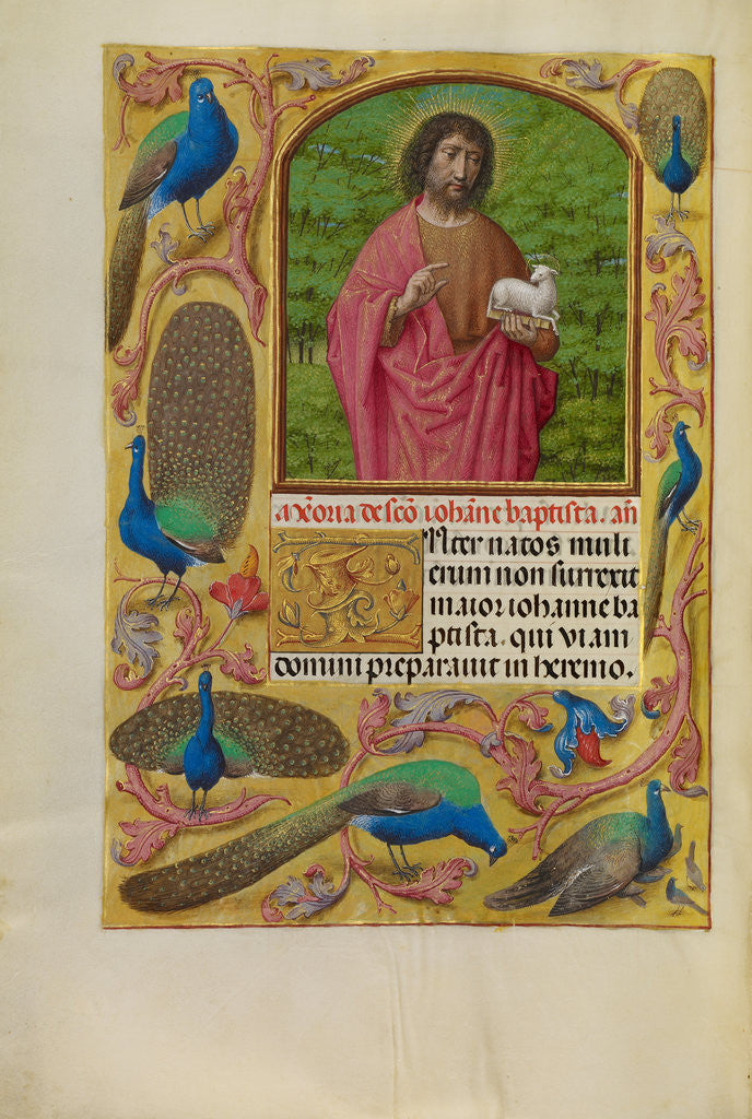 Detail of Saint John the Baptist with the Lamb of God on a Book by Workshop of Master of the First Prayer Book of Maximilian