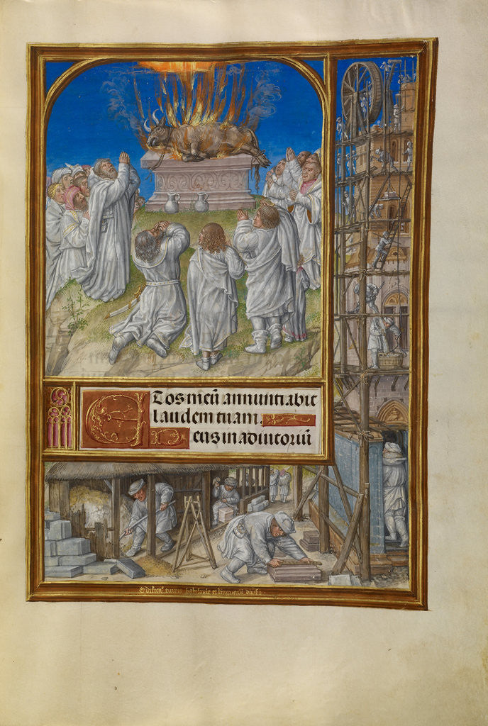 Detail of Elijah Begging for Fire from Heaven by Master of James IV of Scotland