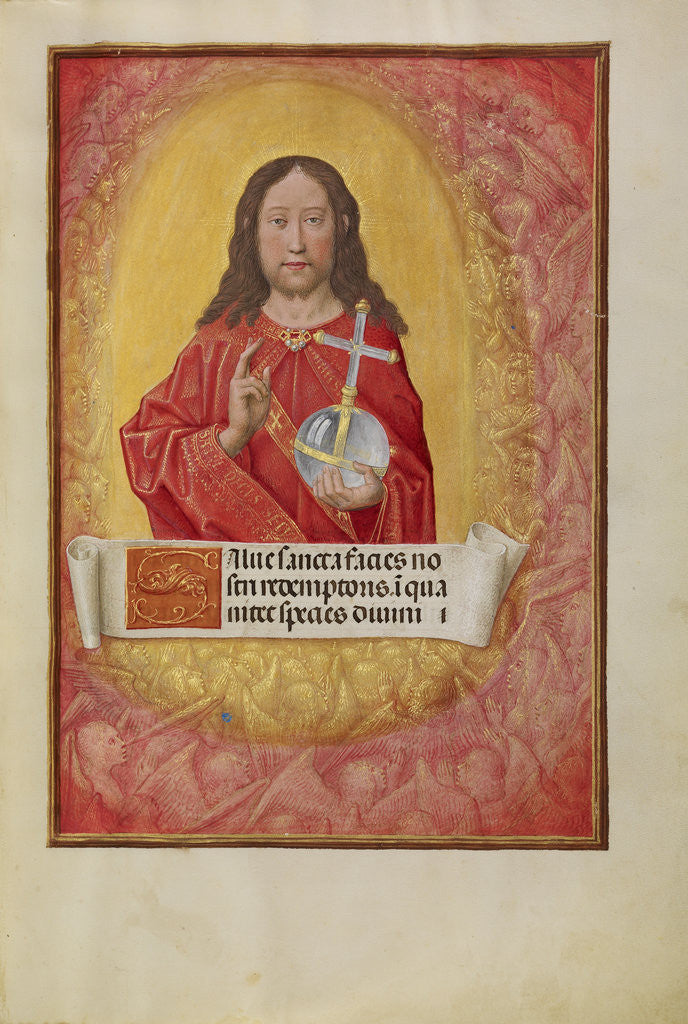 Detail of Christ in Majesty by Workshop of Master of the First Prayer Book of Maximilian