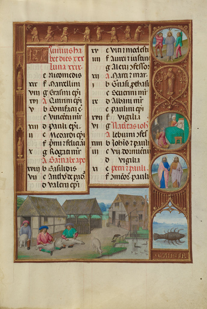 Detail of Sheepshearing, Zodiacal Sign of Cancer by Workshop of the Master of James IV of Scotland