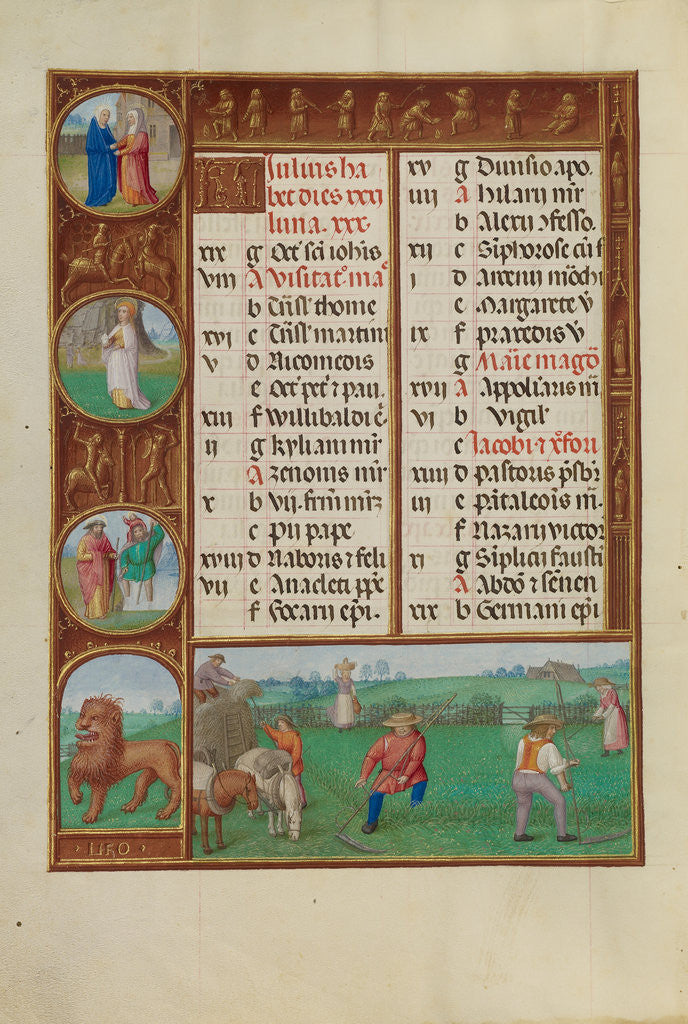 Detail of Mowing, Zodiacal Sign of Leo by Workshop of the Master of James IV of Scotland