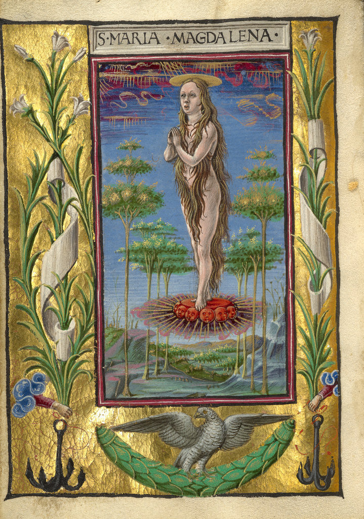 Detail of Mary Magdalene Borne Aloft by Taddeo Crivelli