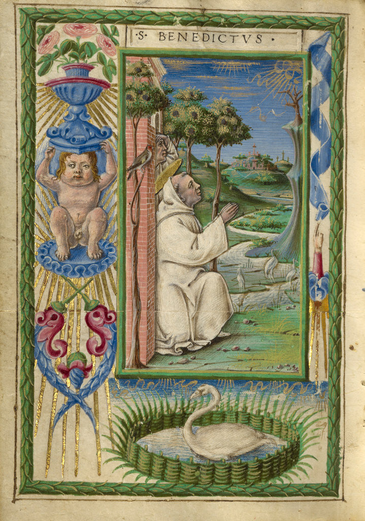 Detail of Saint Benedict in Prayer by Taddeo Crivelli