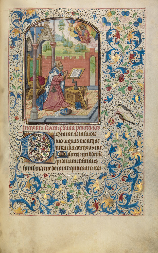 Detail of David in Prayer by Willem Vrelant