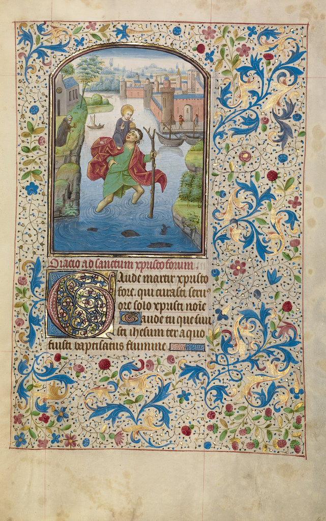 Detail of Saint Christopher Carrying the Christ Child by Willem Vrelant